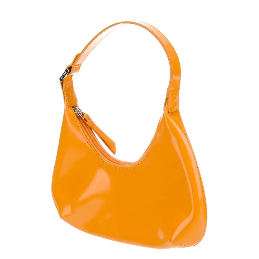BY FAR bright orange purse